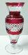 Vase Crystal Size Double Ruby Diamond Point Signed Val St Lambert Ht 8 5/16in