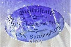 Vase Exquisite Bohemia Crystal Cobalt Blue Cut to Clear 8¼ Germany Bleikristall
