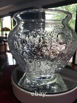 Vase Jardiniere American Brilliant Period Crystal Glass Cut Flowers Pairpoint