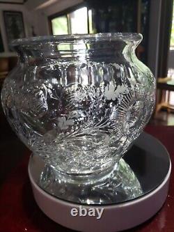 Vase Jardiniere American Brilliant Period Crystal Glass Cut Flowers Pairpoint