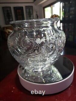 Vase Jardiniere American Brilliant Period Crystal Glass Cut Flowers Pairpoint