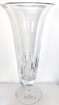 Vera Wang Duchesse by Wedgwood 14 Trumpet Flower Vase Cut Crystal Glass Clear