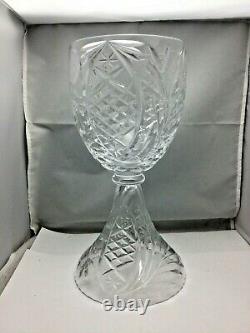 Very Large Vintage American Cut Crystal Vase Unusual Hourglass / Goblet Shape