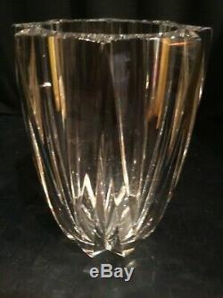Very Large and Heavy St. Louis Cut Crystal Vase 8 Tall, Signed