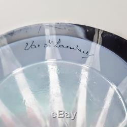 Vintage 10 Inch Val St Lambert Signed Cut Crystal Emerald Green Art Glass Vase