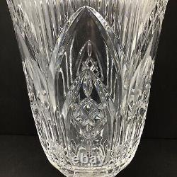 Vintage 14 Tall Heavy Cut Crystal Hurricane Vases (2) Stunning Set