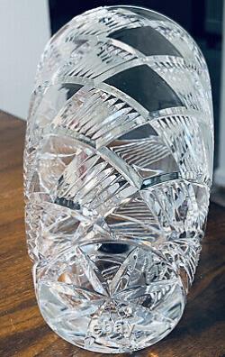 Vintage 1831 Hand Cut Gorhame Crystal Vase With Original Sticker Poland