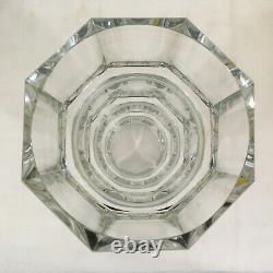 Vintage 1930s Moser Josef Hoffmann Panel Cut Crystal Vase 9.75