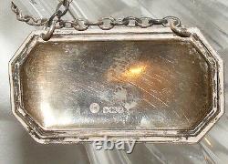 Vintage 1970's Waterford Cut Crystal Decanter Solid Silver Label Tag Engraved