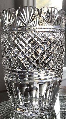 Vintage 8x5 Waterford Irish Crystal Georgian Master Strawberry Fan Cut Vase EUC