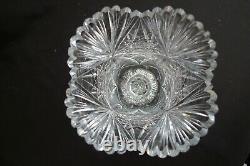 Vintage American Brilliant Cut Glass Crystal Celery Vase Footed Pedestal Ornate