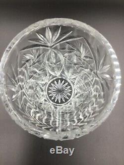 Vintage American Brilliant Period Cut Glass 7 Crystal Vase with Pinwheel Pattern