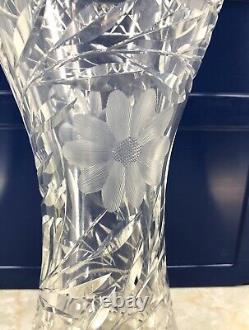 Vintage American Brilliant Period Pairpoint Cut Crystal Vase Early 1900s 12