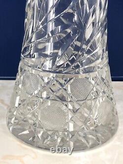 Vintage American Brilliant Period Pairpoint Cut Crystal Vase Early 1900s 12