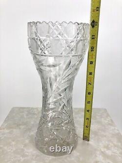 Vintage American Brilliant Period Pairpoint Cut Crystal Vase Early 1900s 12