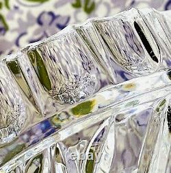 Vintage American Cut Glass Crystal 9 Tall 5 3/8 Wide Flower Vase Hand Cut