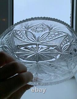 Vintage Baroque Antique 1990 Ussr Cut Lead Crystal Oval Soviet Vase