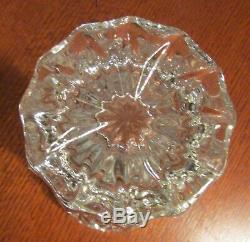 Vintage Beautiful Crystal Etched Cut Glass Heavy Vase