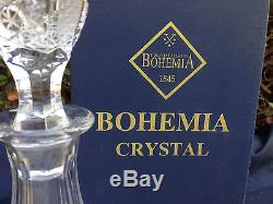 Vintage Bohemia Hand Cut 24% Lead Crystal Wine Decanter 0.55 Liter Mint Nib
