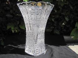 Vintage Bohemia Queen Lace 24% Lead Hand Cut Crystal Vase 11 Nib