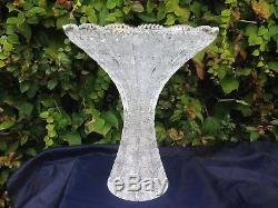 Vintage Bohemia Queen Lace Hand Cut 24% Lead Crystal Vase 12 Mint Nib
