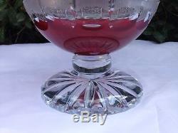 Vintage Bohemia Red Queen Lace Cut 24% Crystal Covered Vase 12 Mint Nib