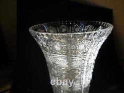 Vintage Bohemian Crystal Vase 12 Queen Lace Hand Cut 24% Leaded Glass