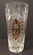 Vintage Bohemian Czech Crystal Amber Cut To Clear & Clear Cut 8-1/4 Vase Mint