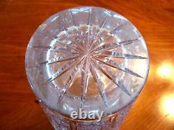 Vintage Bohemian Czech Hand Cut Crystal Panelled Queen Lace 10 Large Vase Exc
