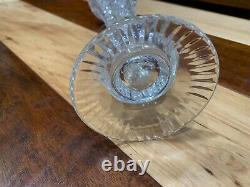 Vintage Bohemian Czech Queen Cut Lace 11 Bud Vase Crystal Pedestal Base Star Eu