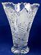 Vintage Bohemian Queen Lace Hand Cut Leaded Crystal Vase 8 1/4 Twide Opening