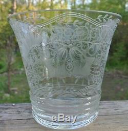 Vintage Clear Cut Glass and Acid Etch Glass Vase