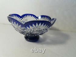 Vintage Cobalt Blue Cut Crystal Bohemian/Czech Bowl or Small Vase. Perfect