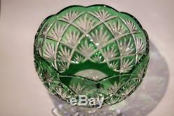 Vintage Collection Emerald Green Brilliant Cut 24% Lead Crystal Glass Vase 9x9