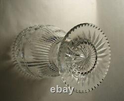 Vintage Crystal Centerpiece Vase Pedestal Bowl with Cut Laurel Band 8 3/4