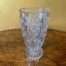 Vintage Crystal Cut Large Vase