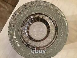 Vintage Crystal Glass Vase From The Early 1900s Diamond Cut Pattern 10 Tall