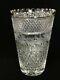 Vintage Cut Crystal & Etched Flowers Vase, 8 Tall X 5 Diameter, Weight Is 3 Lb