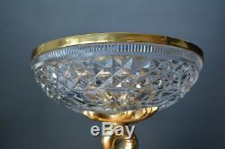 Vintage Cut Crystal Ormolu Mounted Serving Bowl Candy Nuts Dish