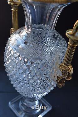 Vintage Cut Crystal Ormolu Mounted Vase with cherubs
