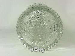 Vintage Cut Crystal Vase Glass Stars Lead Crystal