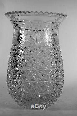 Vintage Cut Crystal Vase Turkish Glass