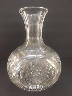 Vintage Cut Glass Crystal 8 Ball Base Clear Flower Vase Decorative Collectible