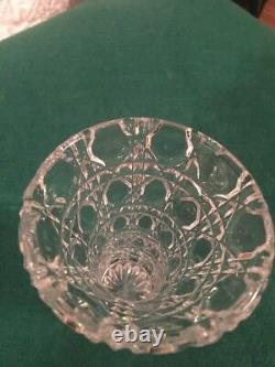 Vintage Cut Glass Crystal Round Clear Mini-vase 41/4 Collectible