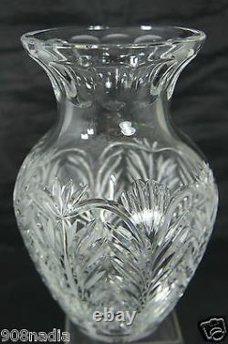 Vintage Cut Glass Or Crystal Flower Vase Beautiful 9 1/2'' Tall Art Deco Style