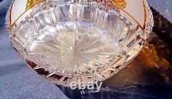 Vintage Cut To Clear Crystal Vase Our Lady Of Czestochowa Poland