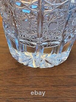 Vintage Cut to Clear Crystal Vase from Gus Khrustalny USSR/Soviet 9.75 Tall NEW