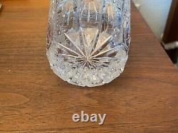 Vintage Cut to Clear Crystal Vase from Gus Khrustalny USSR/Soviet 9.75 Tall NEW
