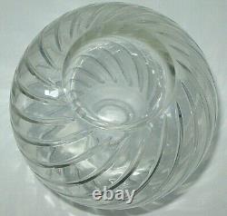 Vintage Cyclades Baccarat Signed Swirl Cut Crystal Flower Vase/Decanter 8 Ht