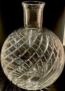 Vintage Cyclades Baccarat Signed Swirl Cut Crystal Giftware Flower Vase 8 H